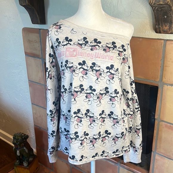 Walt Disney World Mickey Mouse one shoulder sweatshirt, size L! - Picture 1 of 8
